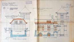 Dieweg 73, Uccle, élévations des façades avant et latérale gauche, agrandissement de 1909 (© Fondation CIVA Stichting/AAM, Brussels /Paul Hamesse)